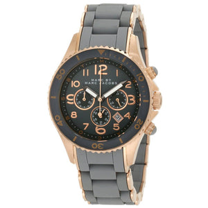 Marc Jacobs Rock Chronograph Grey Dial Grey Silicone Strap Watch for Women - MBM2550 Authentic Buy Shop Now