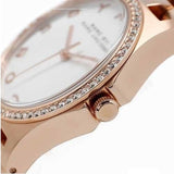 Marc Jacobs Henry Diamonds White Dial Rose Gold Steel Strap Watch for Women - MBM3079 Authentic Buy Shop Now