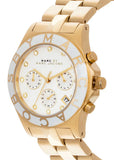 Marc Jacobs Blade Chronograph White Dial Gold Steel Strap Watch for Women - MBM3081 Authentic Buy Shop Now