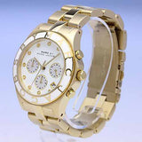 Marc Jacobs Blade Chronograph White Dial Gold Steel Strap Watch for Women - MBM3081 Authentic Buy Shop Now