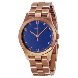 Marc Jacobs Henry Blue Dial Rose Gold Steel Strap Watch for Women - MBM3213 Authentic Buy Shop Now