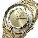 Marc Jacobs Marc Tether Transparent Gold Dial Gold Steel Strap Watch for Women - MBM3413 Authentic Buy Shop Now