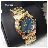 Marc Jacobs Amy Blue Dial Gold Steel Strap Watch for Women - MBM3166 Authentic Buy Shop Now
