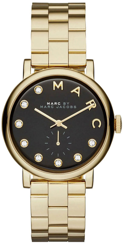 Marc Jacobs Baker Dexter Black Dial Gold Steel Strap Watch for Women - MBM3421 Authentic Buy Shop Now