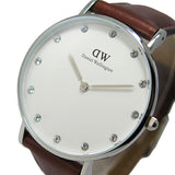 Daniel Wellington Classy St Mawes White Dial Brown Leather Strap Watch For Women - DW00100079 Authentic Buy Shop Now