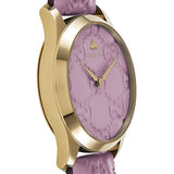 Gucci G Timeless Quartz Lilac Dial Lilac Leather Strap Watch For Women - YA1264098 Authentic Buy Shop Now