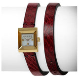 Gucci G Frame White Dial Red Leather Strap Watch For Women - YA128524 Authentic Buy Shop Now