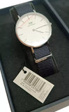 Daniel Wellington Classic Petite Cornwall White Dial Black NATO Strap Watch For Women - DW00100254 Authentic Buy Shop Now