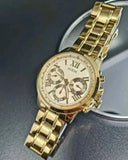 Guess Sunrise Chronograph Gold Dial Gold Steel Strap Watch For Women - W0330L1 Authentic Buy Shop Now