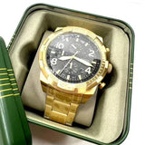 Fossil Bronson Chronograph Black Dial Gold Steel Strap Watch for Men - FS5877 Authentic Buy Shop Now