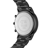 Daniel Wellington Iconic Chronograph Black Dial Black Steel Strap Watch For Men - DW00100642 Authentic Buy Shop Now