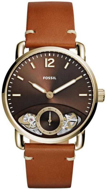 Fossil The Commuter Twist Black Dial Brown Leather Strap Watch for Men - ME1166 Authentic Buy Shop Now