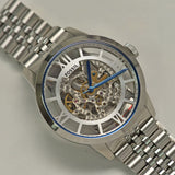 Fossil Townsman Automatic Skeleton Silver Dial Silver Steel Strap Watch for Men - ME3044 Authentic Buy Shop Now