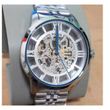 Fossil Townsman Automatic Skeleton Silver Dial Silver Steel Strap Watch for Men - ME3044 Authentic Buy Shop Now