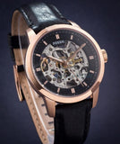 Fossil Townsman Automatic Skeleton Black Dial Black Leather Strap Watch for Men - ME3084 Authentic Buy Shop Now