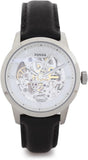 Fossil Townsman Automatic Skeleton White Dial Black Leather Strap Watch for Men - ME3085 Authentic Buy Shop Now