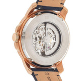 Fossil Grant Automatic Skeleton Blue Dial Blue Leather Strap Watch for Men - ME3102 Authentic Buy Shop Now