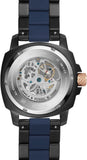 Fossil Modern Machine Automatic Skeleton Blue Dial Two Tone Steel Strap Watch for Men - ME3133 Authentic Buy Shop Now