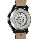 Fossil Grant Sport Automatic Skeleton Black Dial Black Leather Strap Watch for Men - ME3138 Authentic Buy Shop Now
