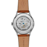 Fossil Forrester Luggage Automatic Skeleton Blue Dial Brown Leather Strap Watch for Men - ME3179 Authentic Buy Shop Now