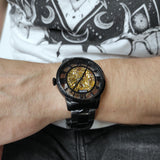 Fossil Townsman Automatic Skeleton Black Dial Black Steel Strap Watch for Men - ME3197 Authentic Buy Shop Now