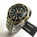 Citizen Eco Drive Promaster Diver Black Dial Two Tone Steel Strap Watch For Men - BN0194-57E Authentic Buy Shop Now