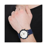 Guess Caliber Chronograph White Dial Blue Silicone Strap Watch for Men - W0864G5 Authentic Buy Shop Now