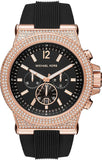 Michael Kors Dylan Chronograph Black Dial Black Rubber Strap Watch For Women - MK8557 Authentic Buy Shop Now