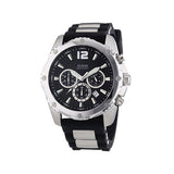 Guess Intrepid Chronograph Black Dial Two Tone Steel Strap Watch for Men - W0167G1 Authentic Buy Shop Now