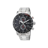 Hugo Boss Rafale Chronograph Black Dial Silver Steel Strap Watch for Men - 1513509 Authentic Buy Shop Now