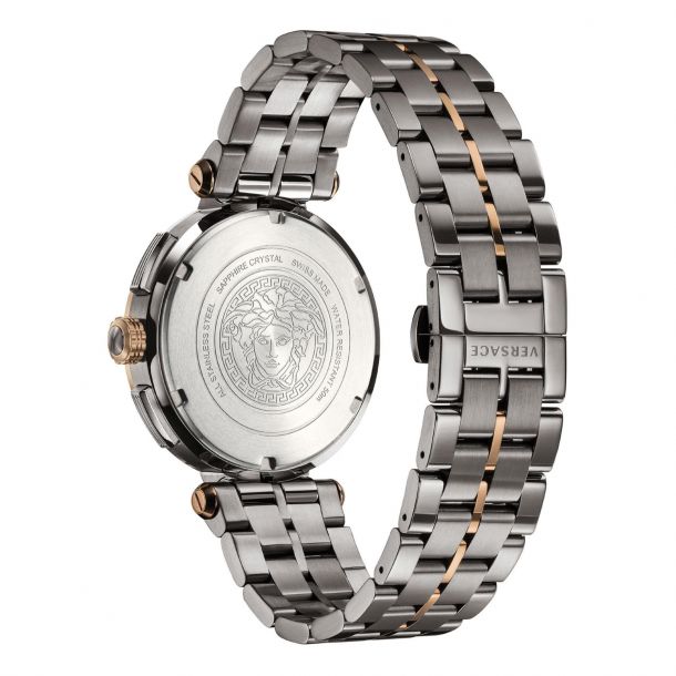 Versace Aion Chronograph Black Dial Grey Steel Strap Watch for Men - VBR050017 Authentic Buy Shop Now