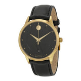 Movado 1881 Automatic Black Dial Black Leather Strap Watch For Men - 606875 Authentic Buy Shop Now