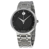 Movado 1881 Automatic Black Dial Silver Steel Strap Watch for Men - 606914 Authentic Buy Shop Now
