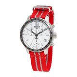 Tissot Quickster Chronograph NBA Houston Rockets Special Edition White Dial Two Tone NATO Strap Watch for Men - T095.417.17.037.12 Authentic Buy Shop Now