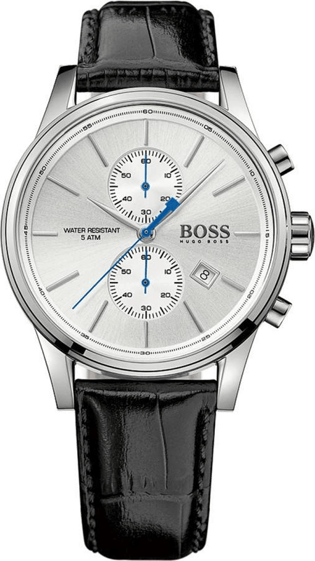 Hugo Boss Jet Silver Dial Black Leather Strap Watch for Men - 1513282 Authentic Buy Shop Now