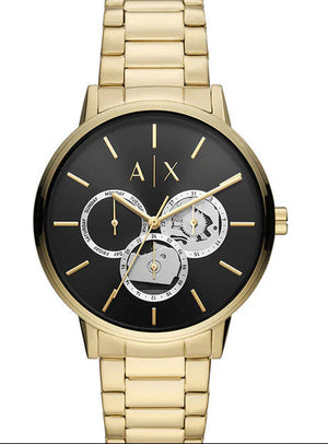 Armani Exchange Cayde Chronograph Black Dial Gold Steel Strap Watch for Men - AX2747 Authentic Buy Shop Now