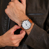 Tommy Hilfiger Dean Quartz Multifunction White Dial Brown Leather Strap Watch for Men - 1791274 Authentic Buy Shop Now