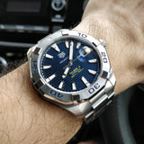 Tag Heuer Aquaracer Calibre 5 Automatic Blue Dial Silver Steel Strap Watch for Men - WAY2012.BA0927 Authentic Buy Shop Now