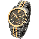 Michael Kors Lexington Chronograph Black Dial Two Tone Steel Strap Watch for Men - MK8561 Authentic Buy Shop Now