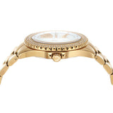 Michael Kors Everest Three Hand Mother of Pearl White Dial Gold Steel Strap Watch For Women - MK7401 Authentic Buy Shop Now