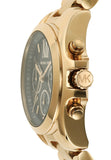 Michael Kors Bradshaw Chronograph Black Dial Gold Steel Strap Watch For Women - MK6959 Authentic Buy Shop Now