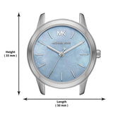 Michael Kors Runway Mercer Quartz Mother of Pearl Blue Dial Silver Steel Strap Watch For Women - MK6857 Authentic Buy Shop Now