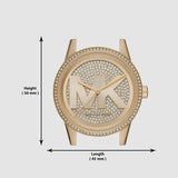 Michael Kors Ritz Pave Crystals Gold Dial Gold Steel Strap Watch for Women - MK6862 Authentic Buy Shop Now