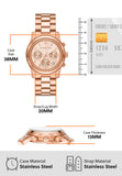 Michael Kors Runway Chronograph Rose Gold Dial Rose Gold Steel Strap Watch For Women - MK7324 Authentic Buy Shop Now