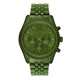 Michael Kors Lexington Chronograph Green Dial Green Steel Strap Watch For Men - MK8790 Authentic Buy Shop Now
