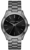 Michael Kors Slim Runway Quartz Black Dial Grey Steel Strap Watch For Men - MK1044 Authentic Buy Shop Now