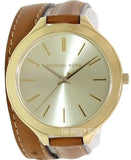 Michael Kors Runway Gold Dial Brown Leather Strap Watch For Women - MK2256 Authentic Buy Shop Now