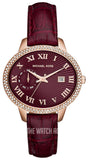 Michael Kors Whitley Quartz Burgundy Dial Burgundy Leather Strap Watch For Women - MK2430 Authentic Buy Shop Now