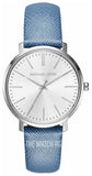 Michael Kors Jaryn Quartz Silver Dial Blue Leather Strap Watch For Women - MK2495 Authentic Buy Shop Now