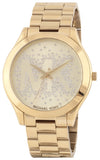 Michael Kors Slim Runway Gold Dial Gold Steel Strap Watch for Women - MK3590 Authentic Buy Shop Now